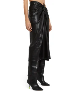 Gonna Midi In Eco-Pelle Con Dettaglio Incrocio^MSGM Flash Sale