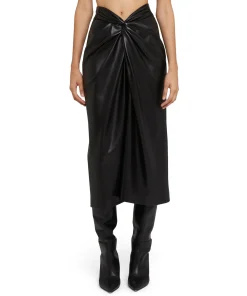 Gonna Midi In Eco-Pelle Con Dettaglio Incrocio^MSGM Flash Sale