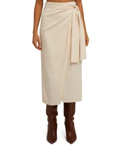 Gonna Midi In Viscosa Grezza Con Design A Portafoglio^MSGM Store