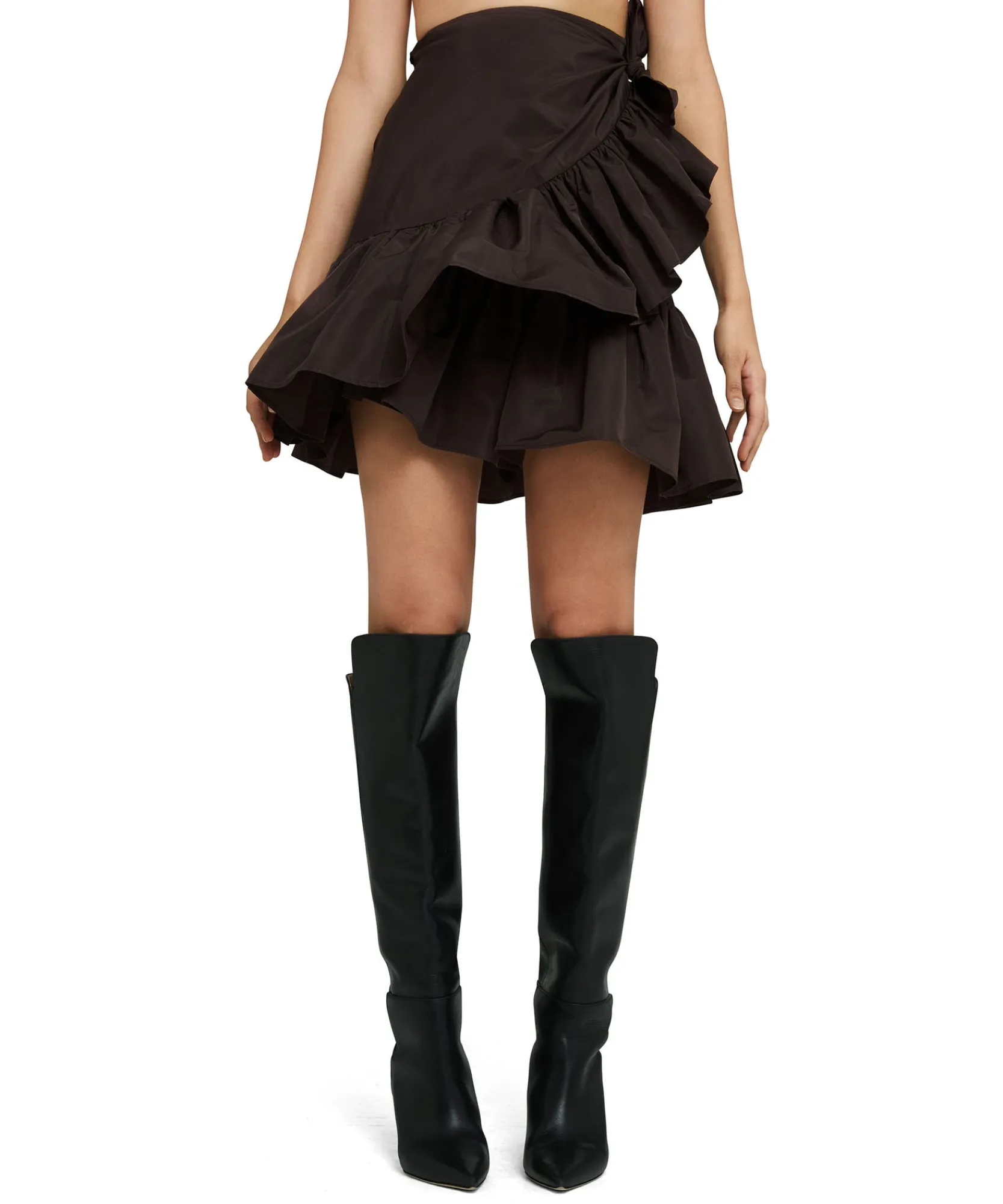 Gonna Mini In Taffeta Con Design A Portafoglio E Rouches Applicate^MSGM Clearance