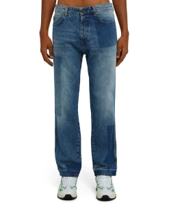 Jeans A Gamba Dritta Con Lavorazione A Riserva Patchwork^MSGM Best Sale