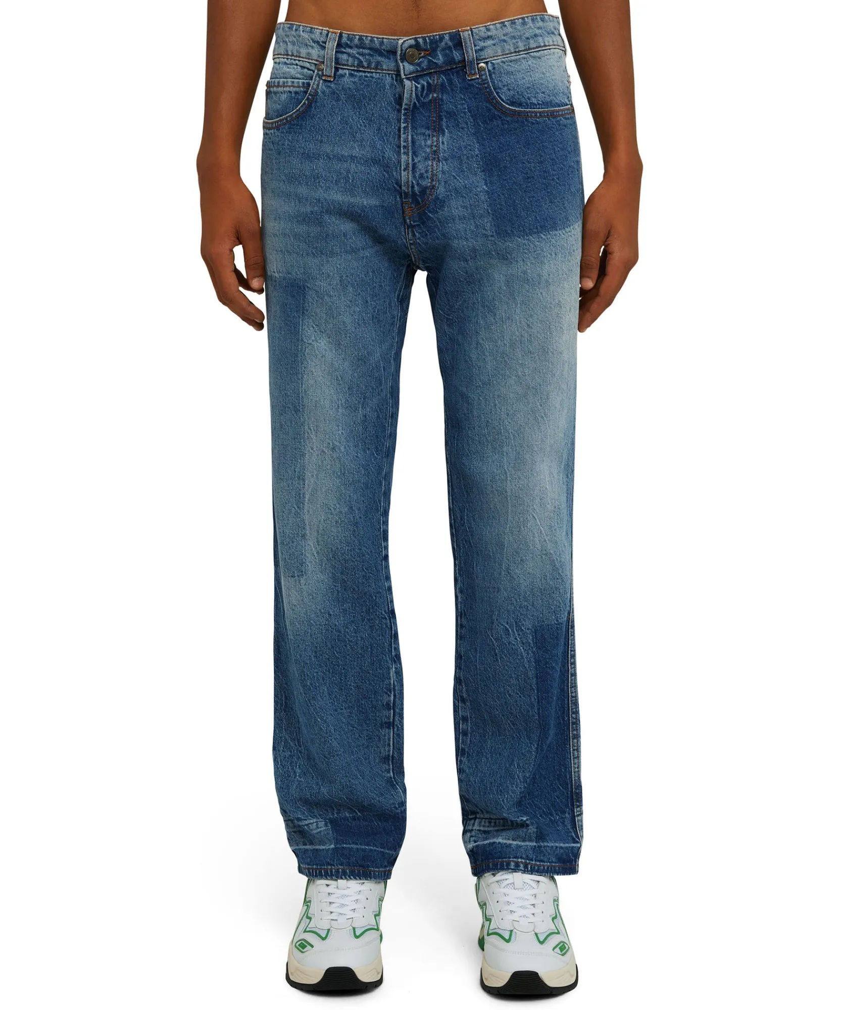 Jeans A Gamba Dritta Con Lavorazione A Riserva Patchwork^MSGM Best Sale