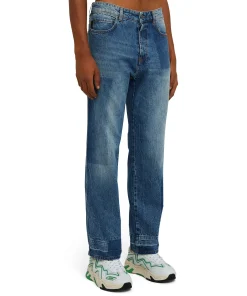 Jeans A Gamba Dritta Con Lavorazione A Riserva Patchwork^MSGM Best Sale