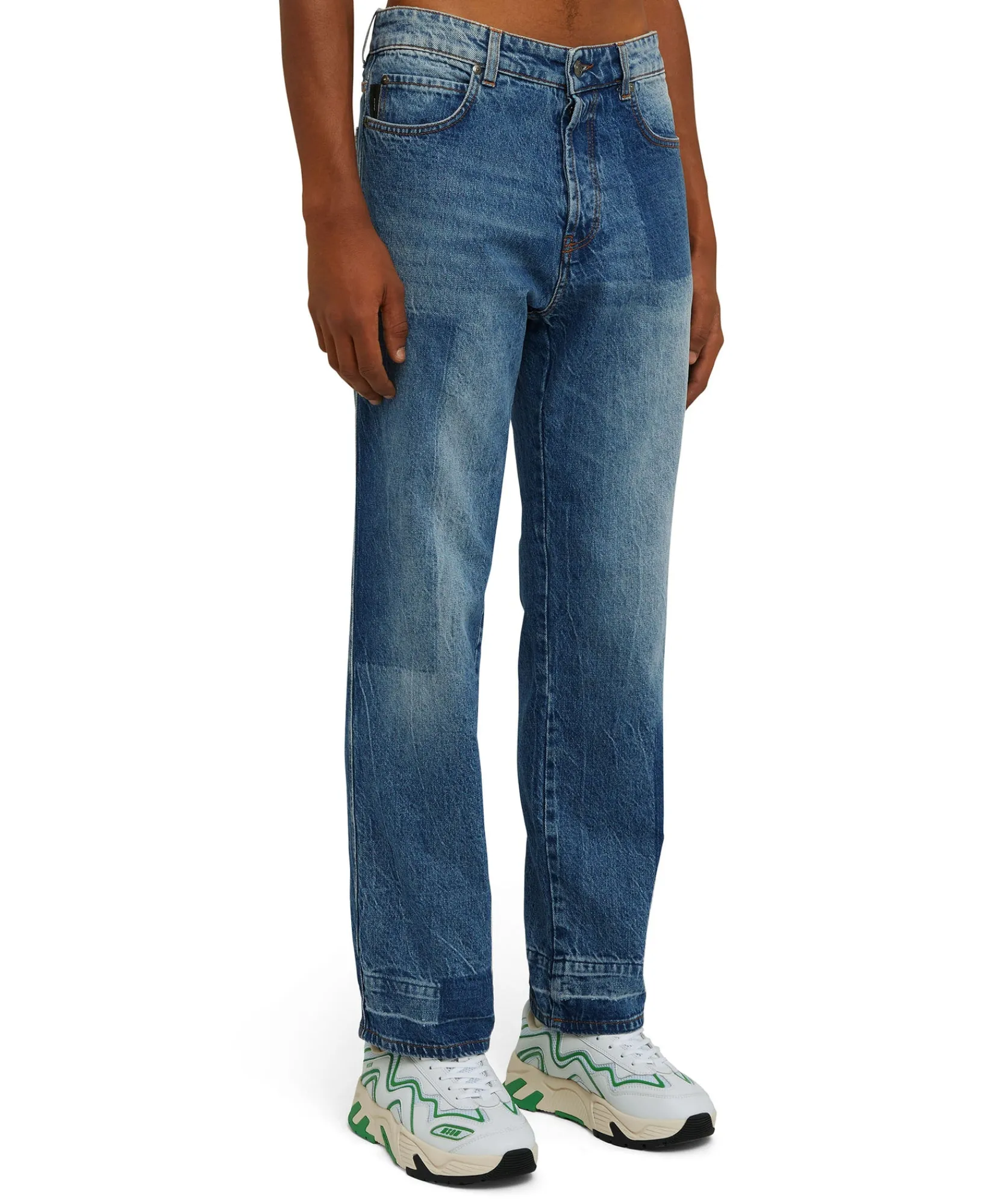 Jeans A Gamba Dritta Con Lavorazione A Riserva Patchwork^MSGM Best Sale