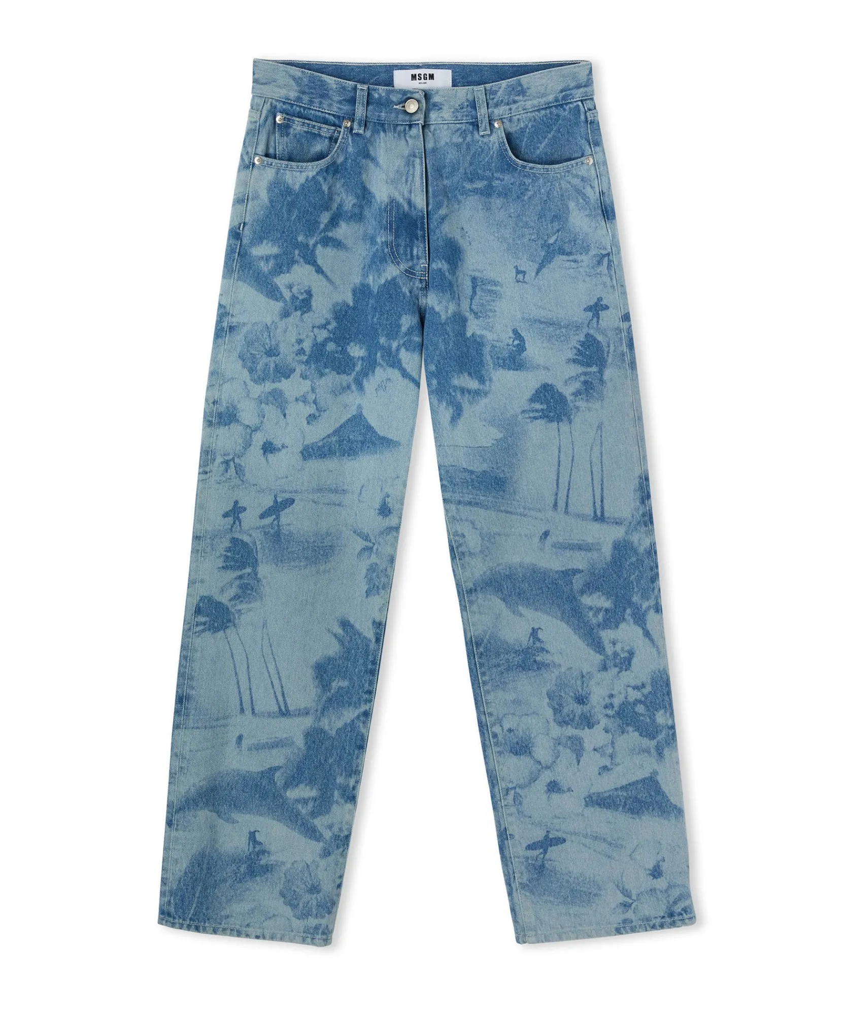 Jeans A Gamba Dritta Con Lavorazione "Surfer" A Laser^MSGM Flash Sale