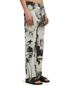 Jeans A Gamba Dritta Con Stampa
