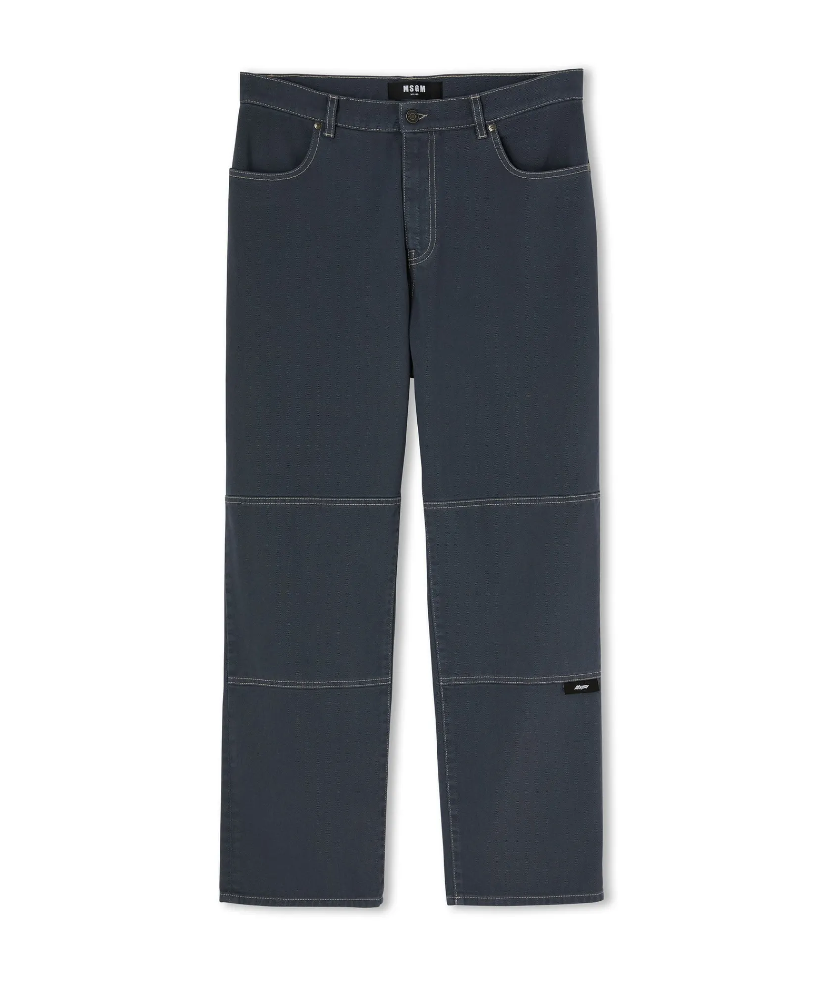 Jeans A Gamba Dritta In Cotone Bull Con Logo E Quote "Never Look Backit'S All Ahead"^MSGM Flash Sale