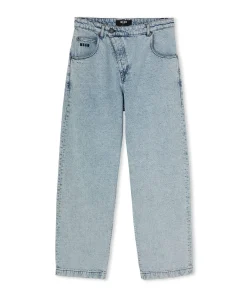Jeans Baggy A Gamba Dritta Con Abbottonatura Obliqua^MSGM Sale