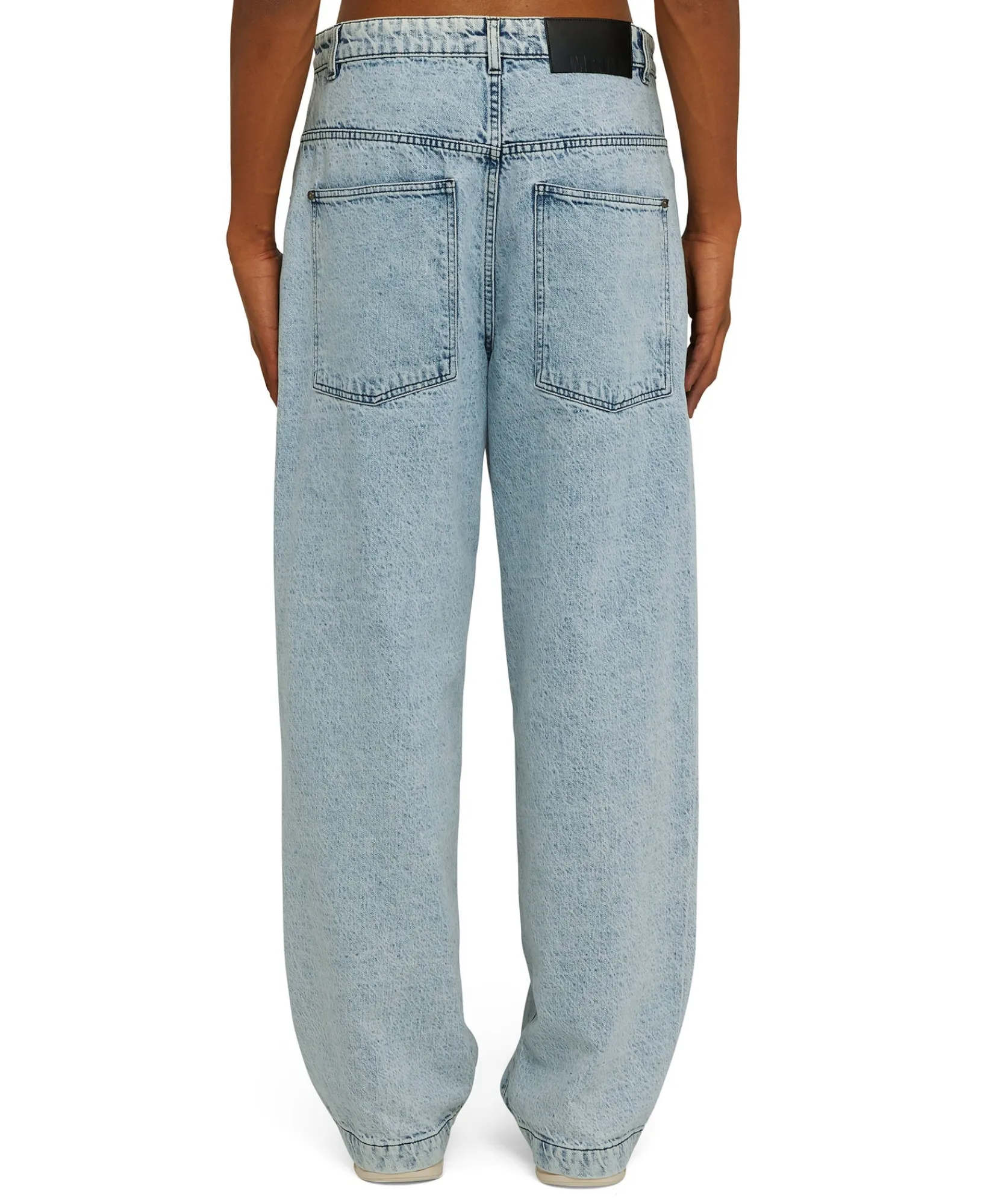 Jeans Baggy A Gamba Dritta Con Abbottonatura Obliqua^MSGM Discount