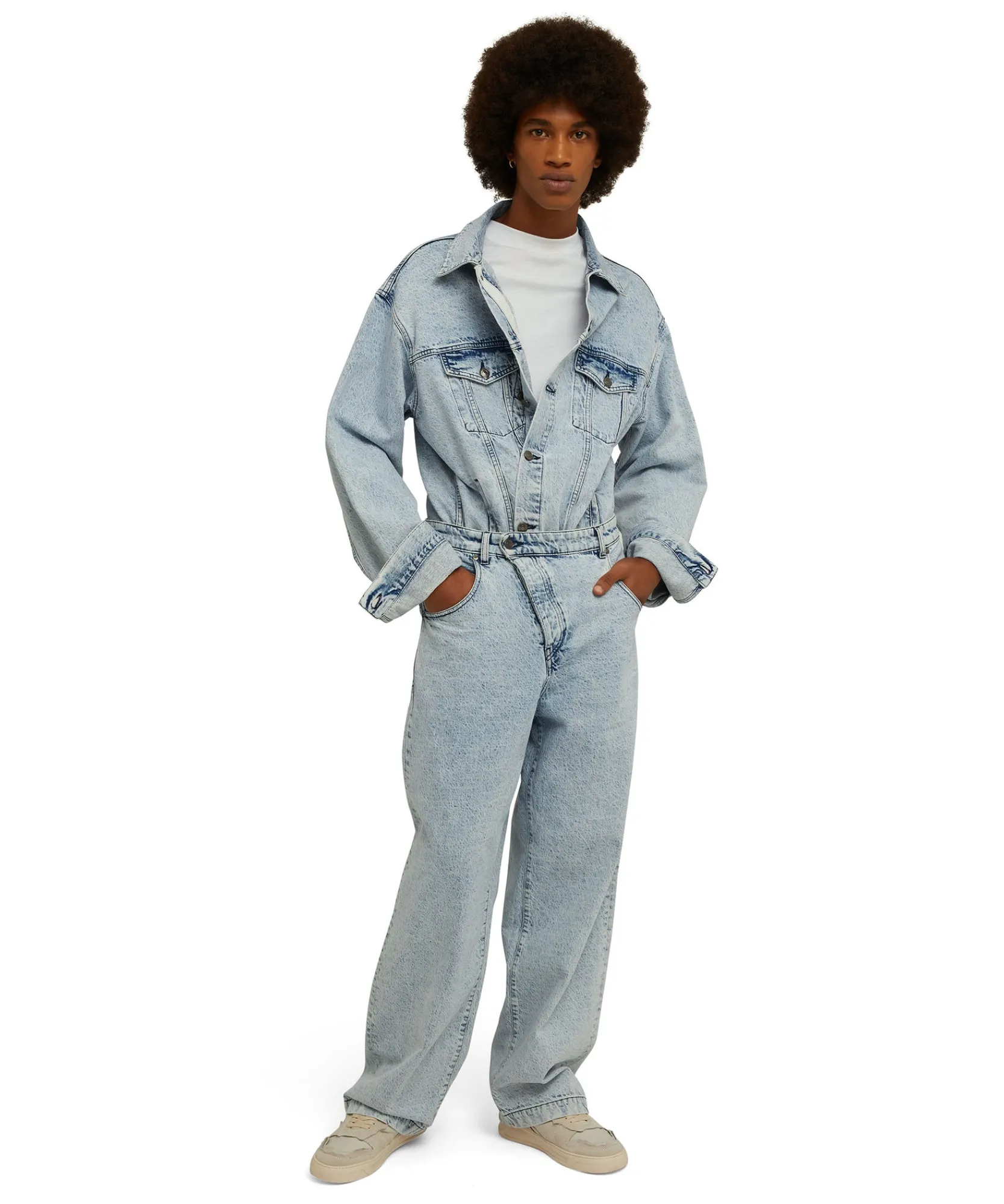 Jeans Baggy A Gamba Dritta Con Abbottonatura Obliqua^MSGM Discount