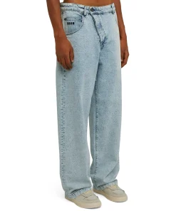 Jeans Baggy A Gamba Dritta Con Abbottonatura Obliqua^MSGM Discount