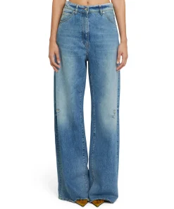 Jeans Flare A Gamba Larga In Tinta Unita^MSGM Best