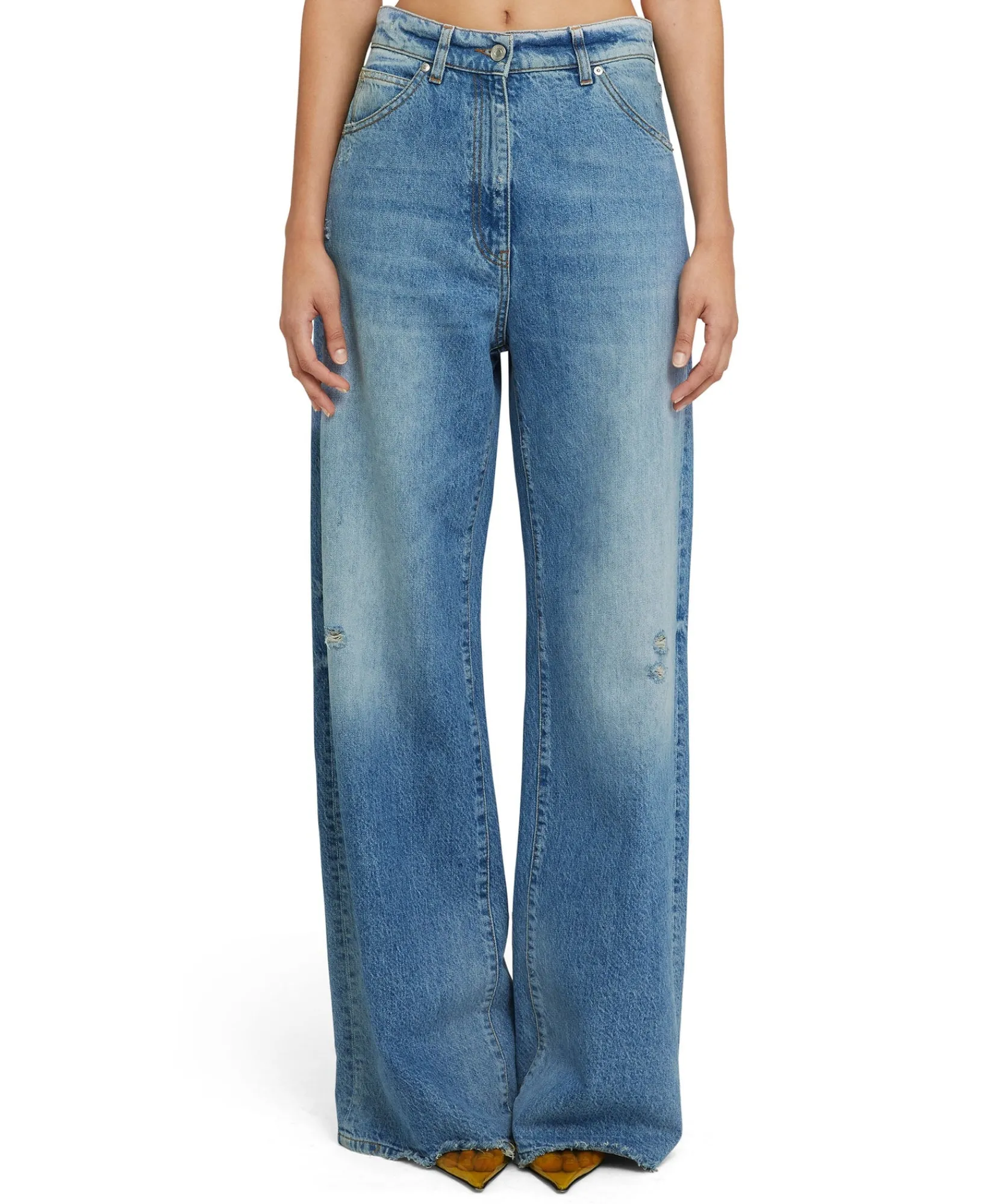 Jeans Flare A Gamba Larga In Tinta Unita^MSGM Best