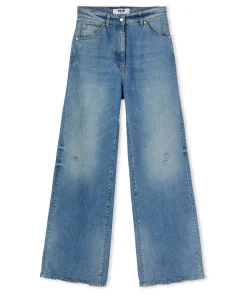 Jeans Flare A Gamba Larga In Tinta Unita^MSGM Sale