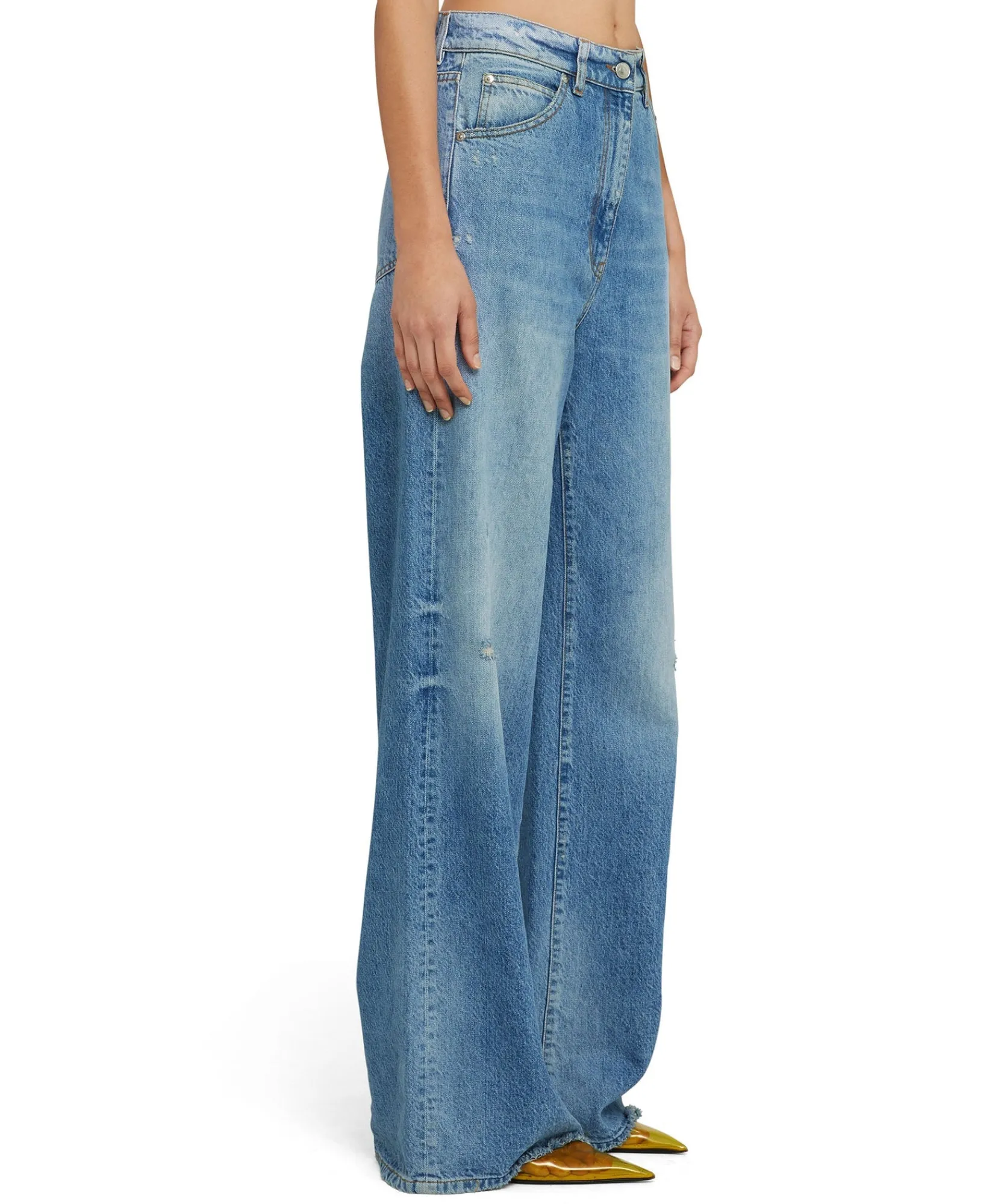 Jeans Flare A Gamba Larga In Tinta Unita^MSGM Sale
