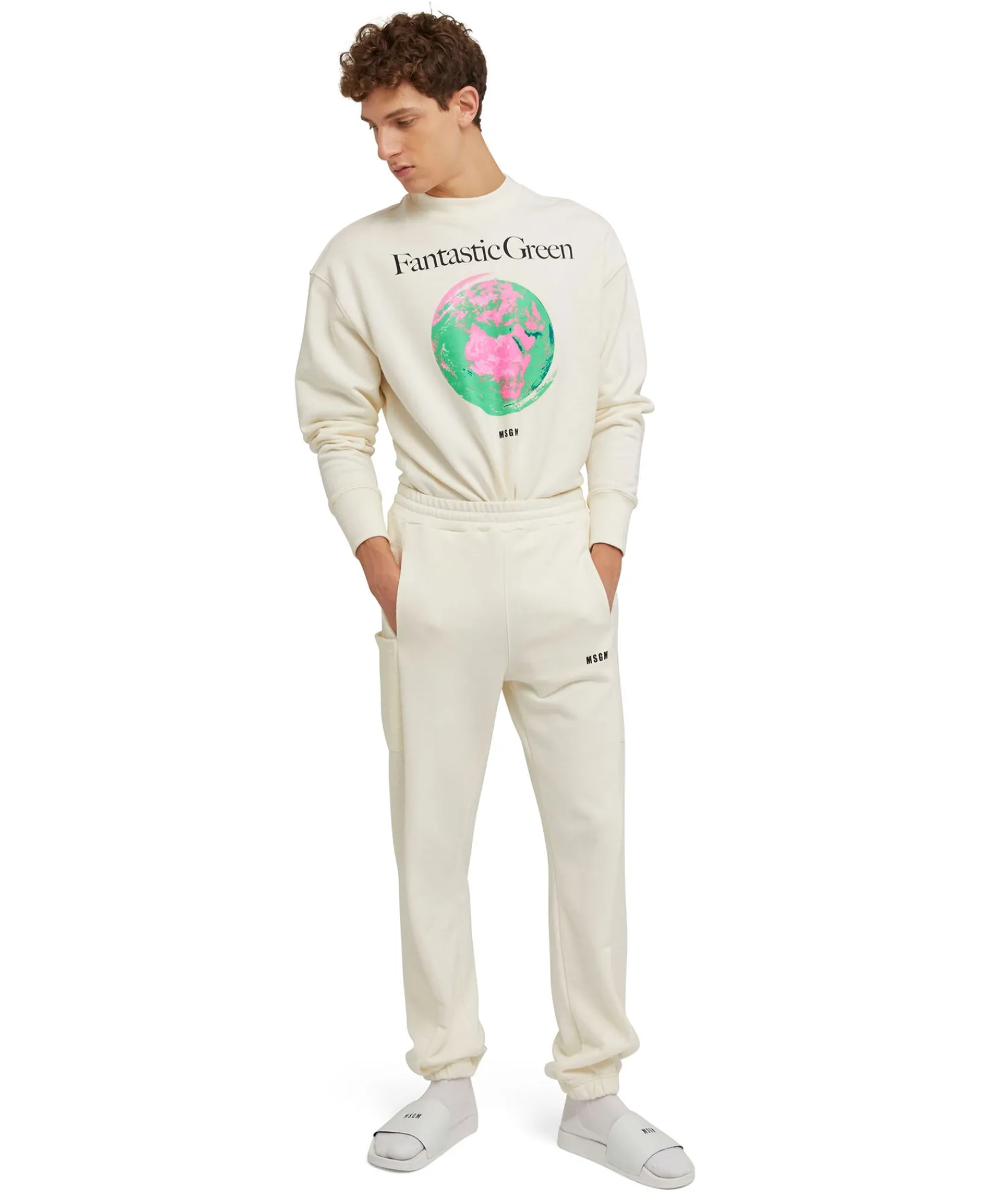 Joggers In Cotone Organico Certificato Della Capsule Fantastic Green^MSGM Cheap
