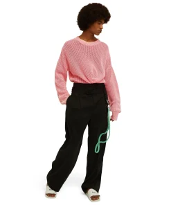 Maglione Girocollo In Maglia Di Cotone Overdyed Con Lavorazione A Rete^MSGM Best