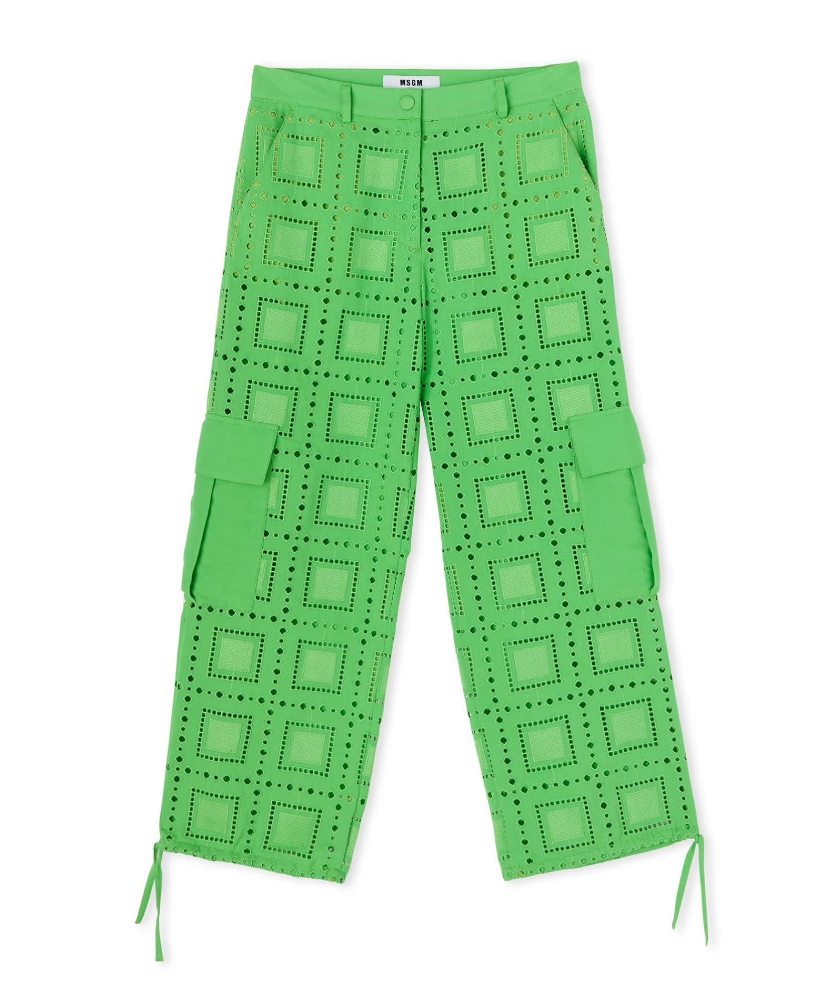 Pantalone Cargo In Cotone Sangallo Tinta Unita^MSGM Discount