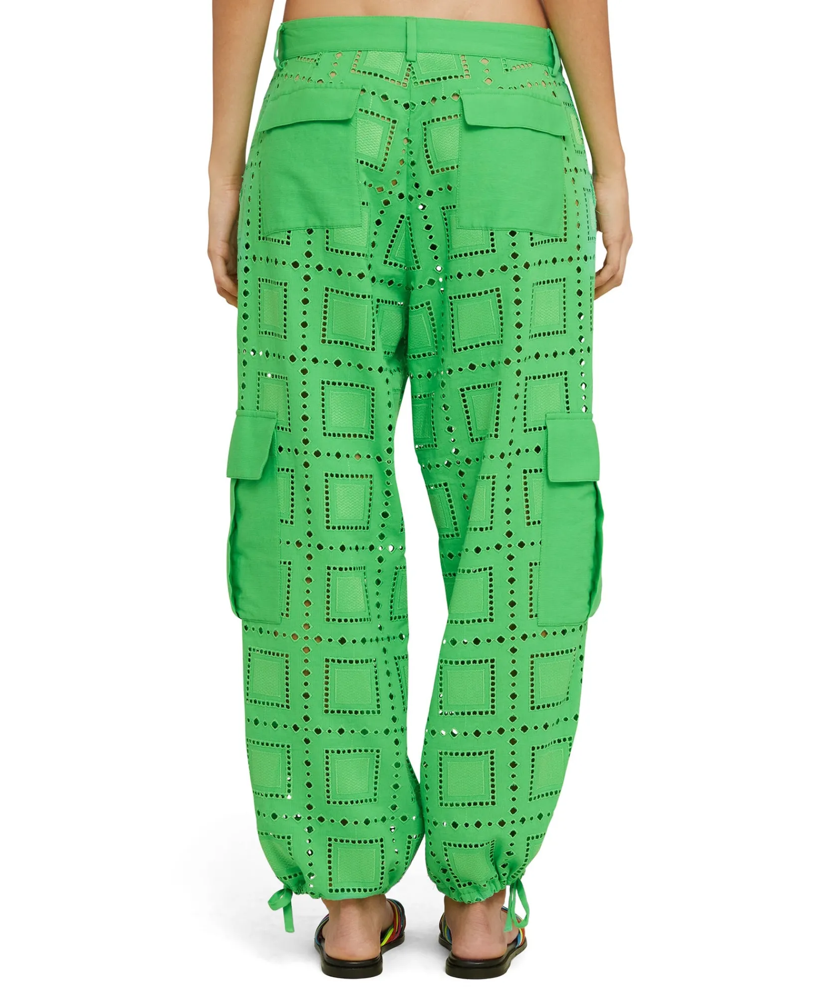 Pantalone Cargo In Cotone Sangallo Tinta Unita^MSGM Discount