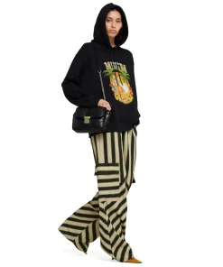 Pantalone Fluido A Gamba Dritta In Twill Di Viscosa Con Stampa