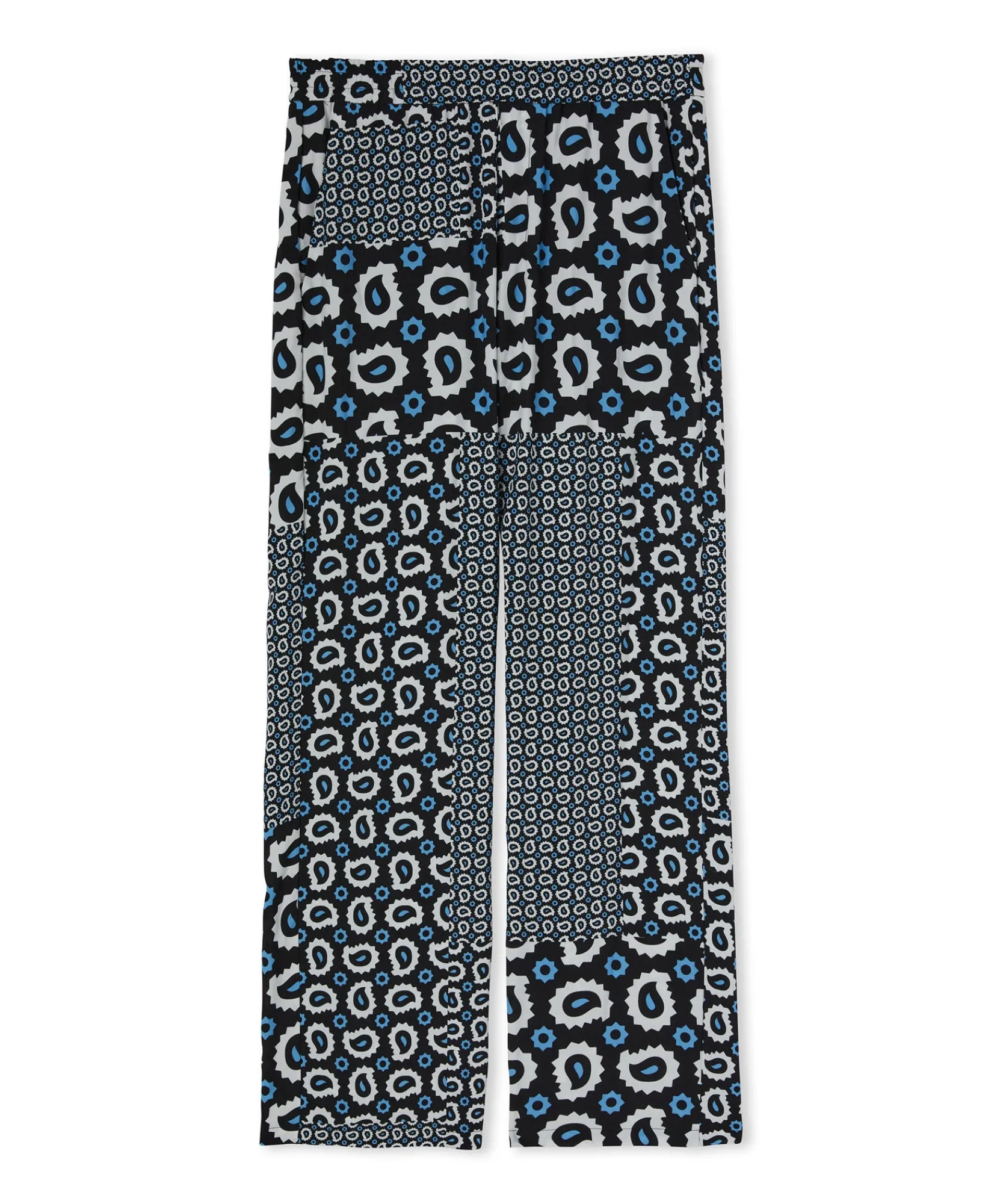 Pantalone Fluido In Viscosa A Gamba Dritta Con Stampa "Patchwork Paisley"^MSGM Flash Sale