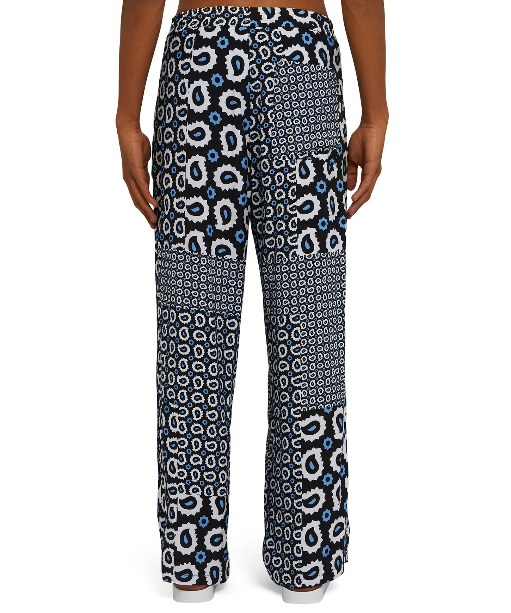 Pantalone Fluido In Viscosa A Gamba Dritta Con Stampa "Patchwork Paisley"^MSGM Shop