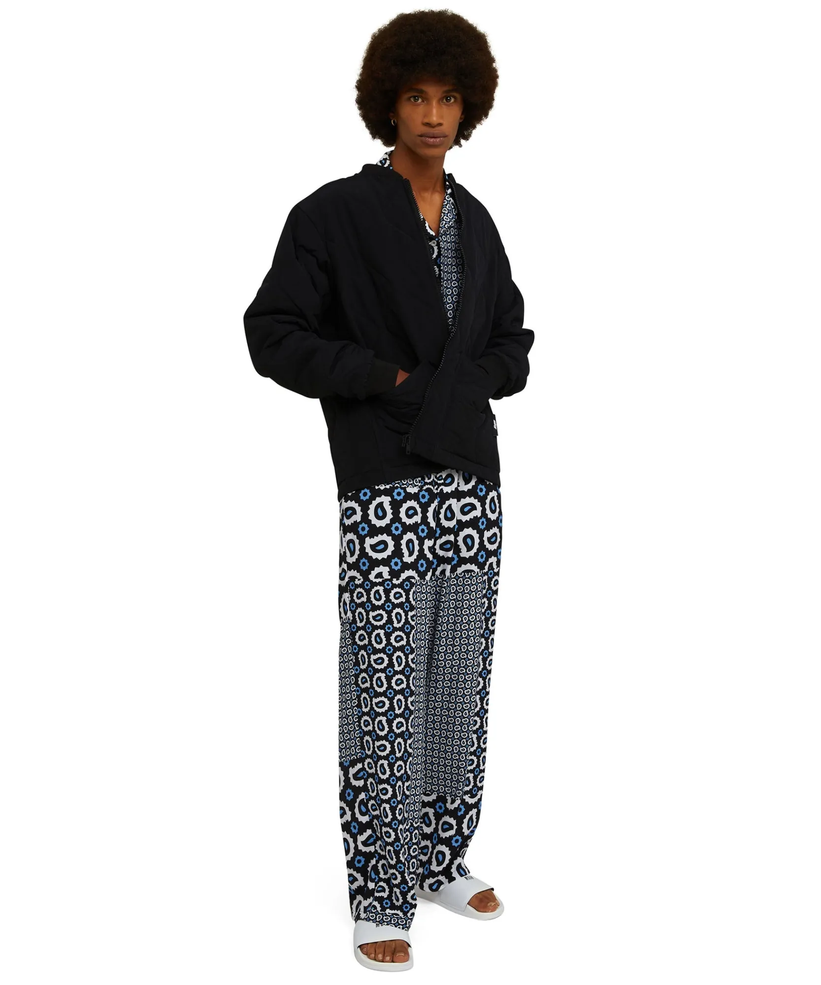 Pantalone Fluido In Viscosa A Gamba Dritta Con Stampa "Patchwork Paisley"^MSGM Shop