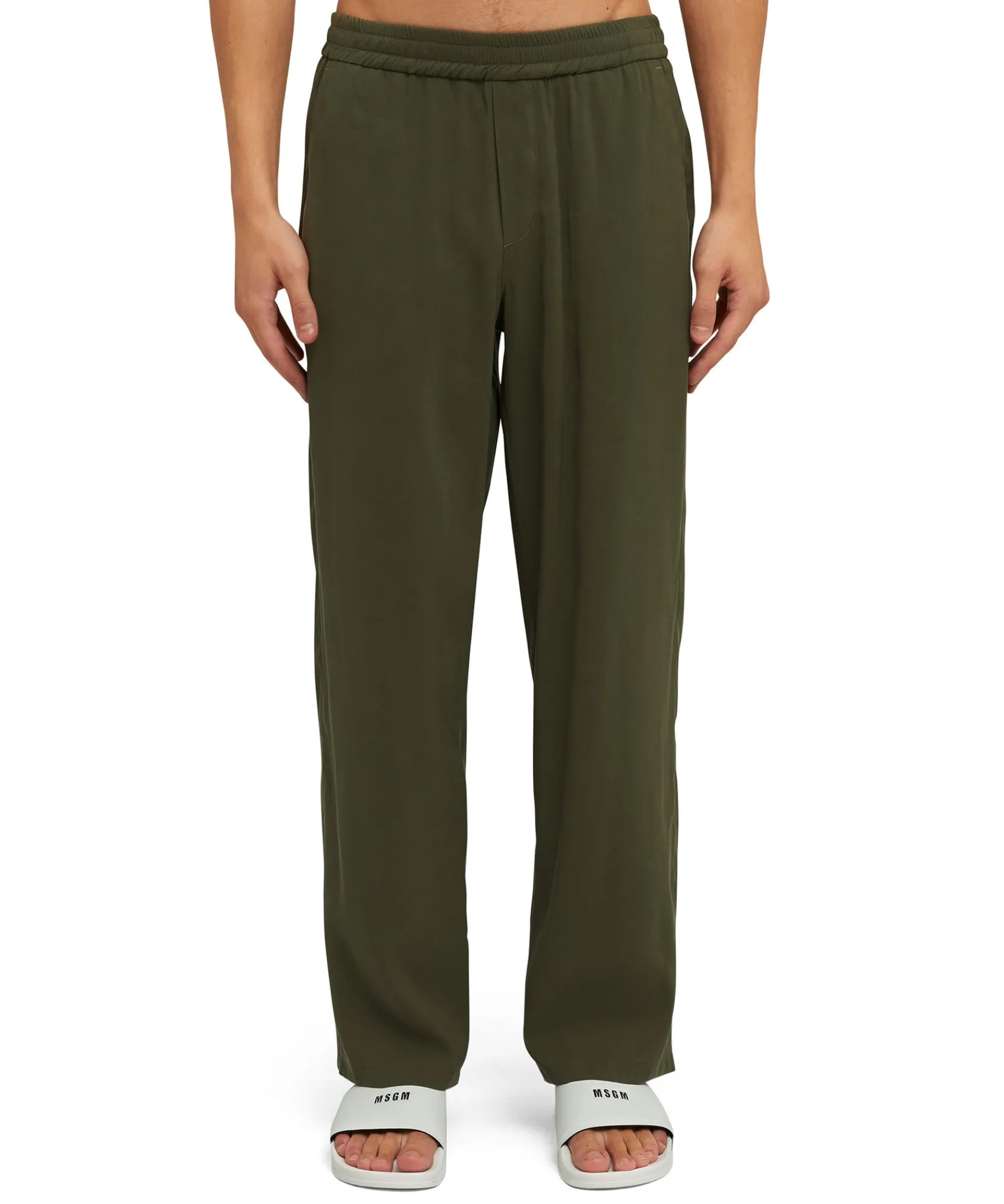 Pantalone Fluido In Viscosa Tinta Unita A Gamba Dritta^MSGM Online