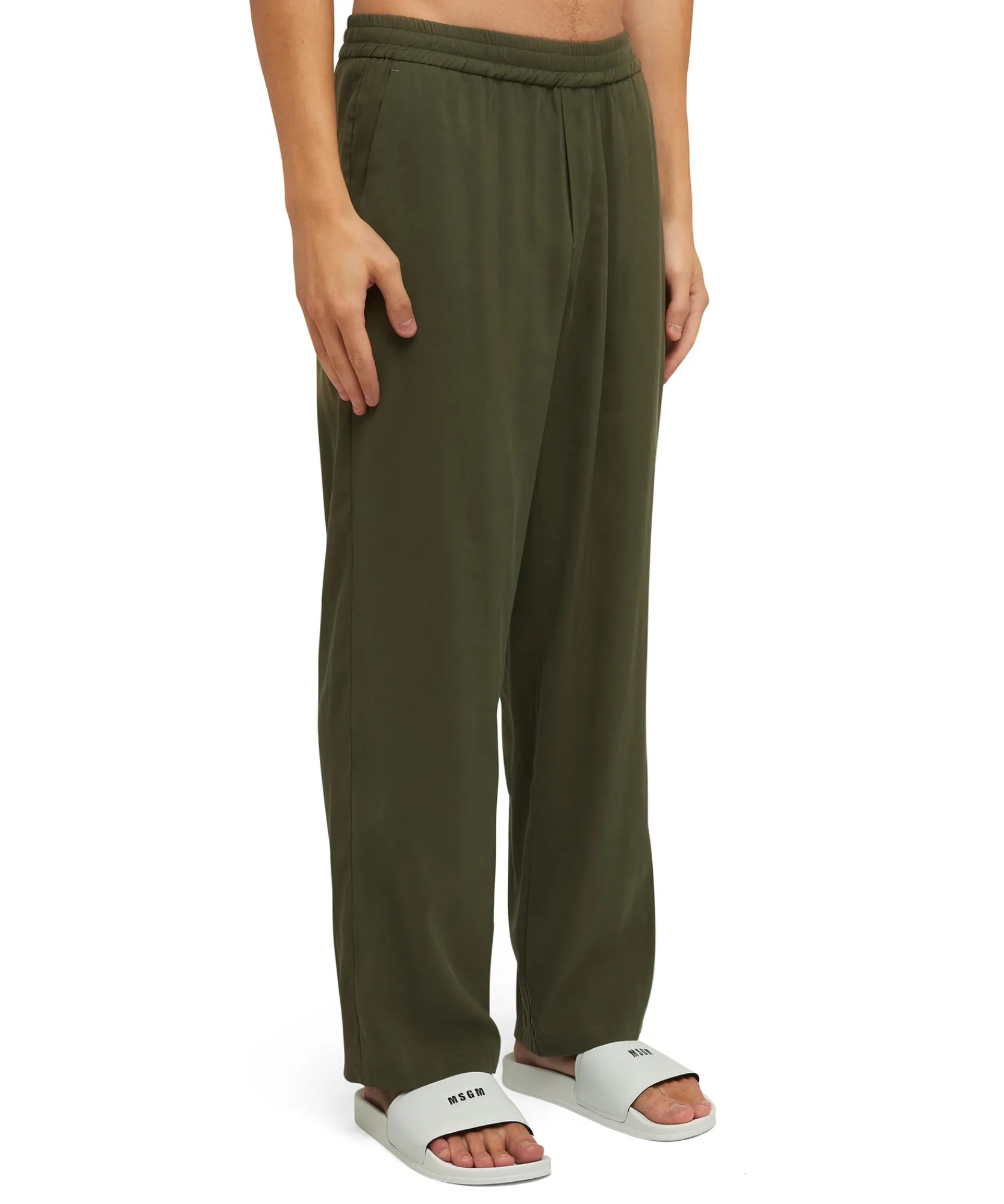 Pantalone Fluido In Viscosa Tinta Unita A Gamba Dritta^MSGM Online