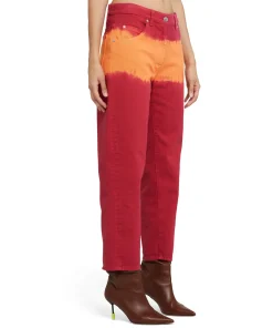 Pantalone In Bull A Gamba Dritta Con Lavorazione