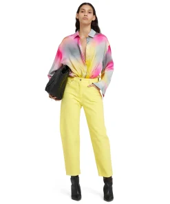 Pantalone In Bull A Gamba Dritta In Tinta Unita^MSGM Sale