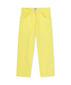 Pantalone In Bull A Gamba Dritta In Tinta Unita^MSGM New
