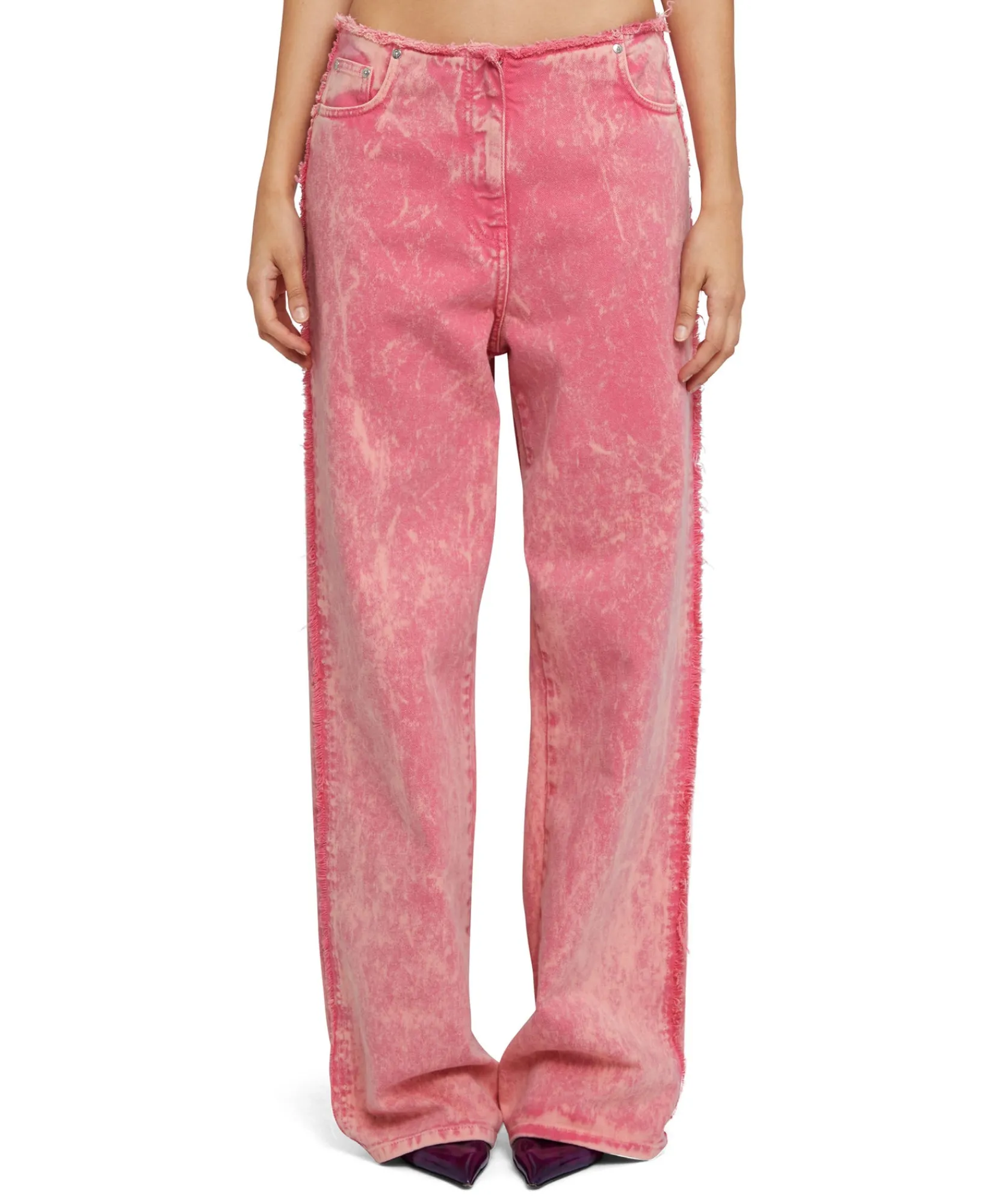 Pantalone In Bull Vita Bassa Con Lavorazione "Marble"^MSGM Flash Sale