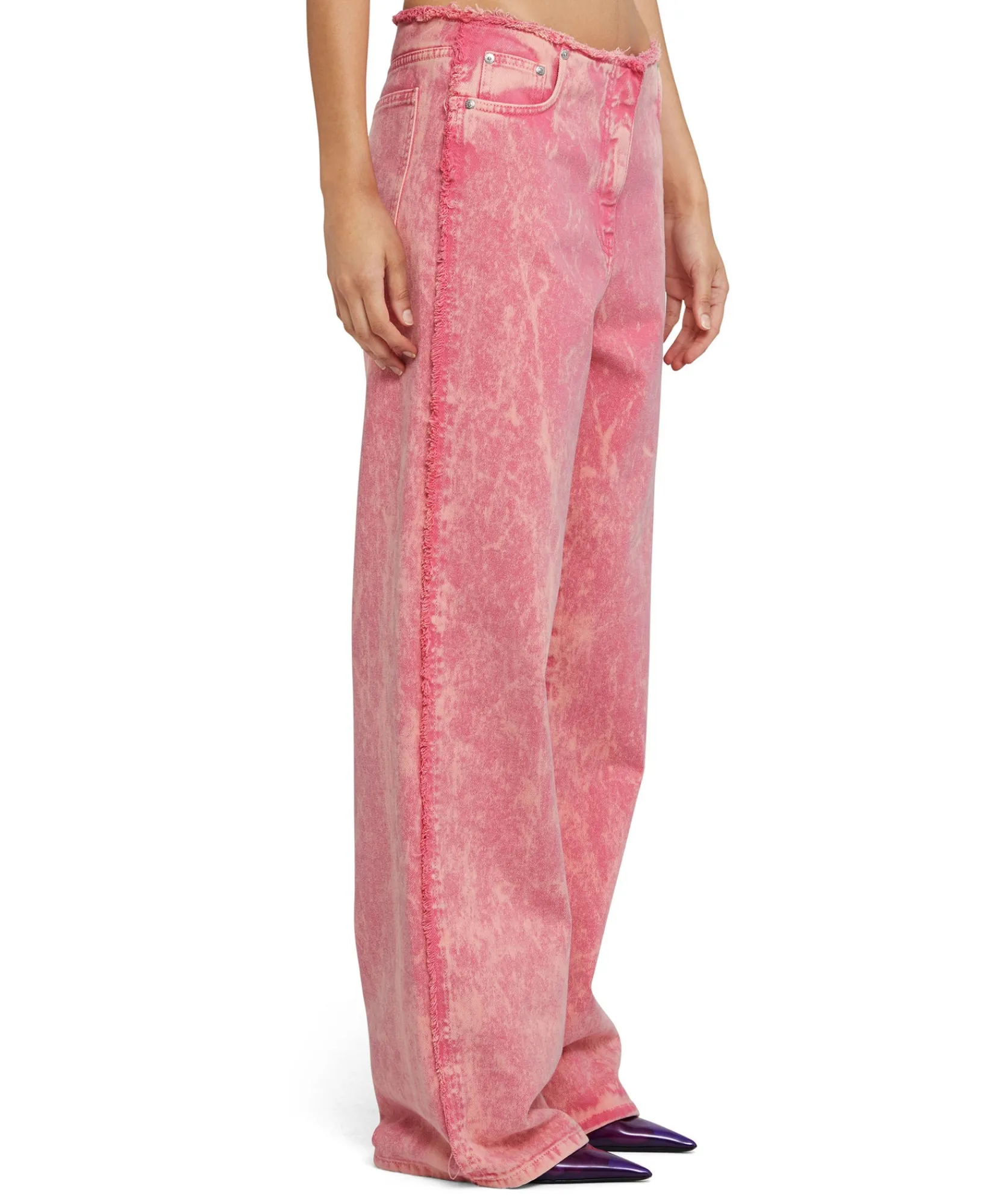 Pantalone In Bull Vita Bassa Con Lavorazione "Marble"^MSGM Flash Sale