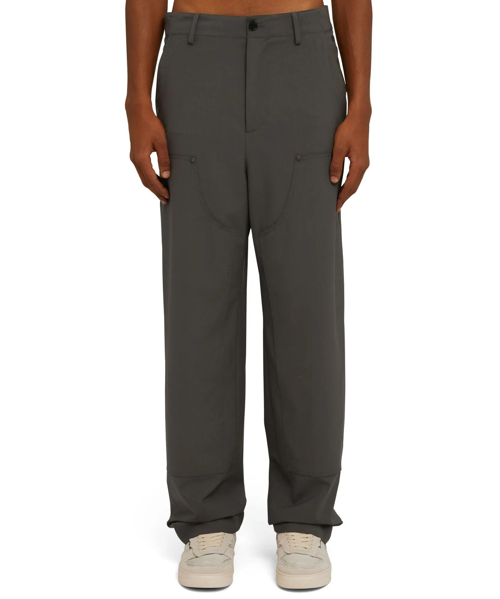 Pantalone Worker A Gamba Dritta Tinta Unita^MSGM Hot