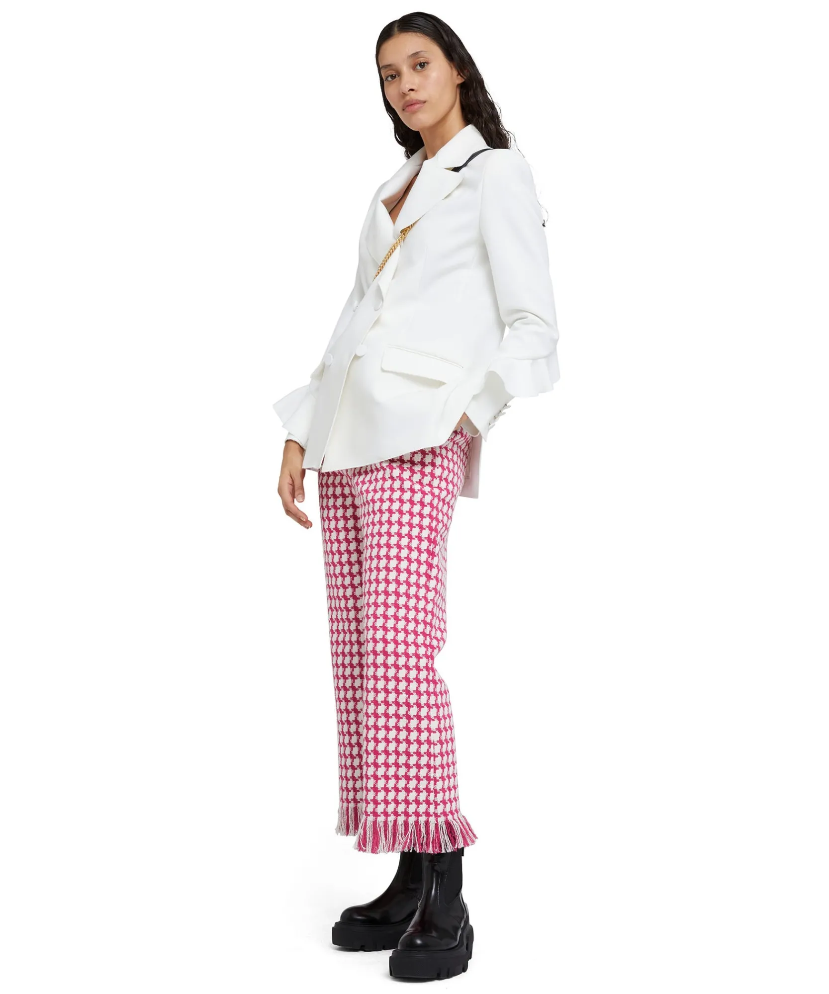 Pantaloni A Gamba Dritta In Pied De Poule^MSGM New