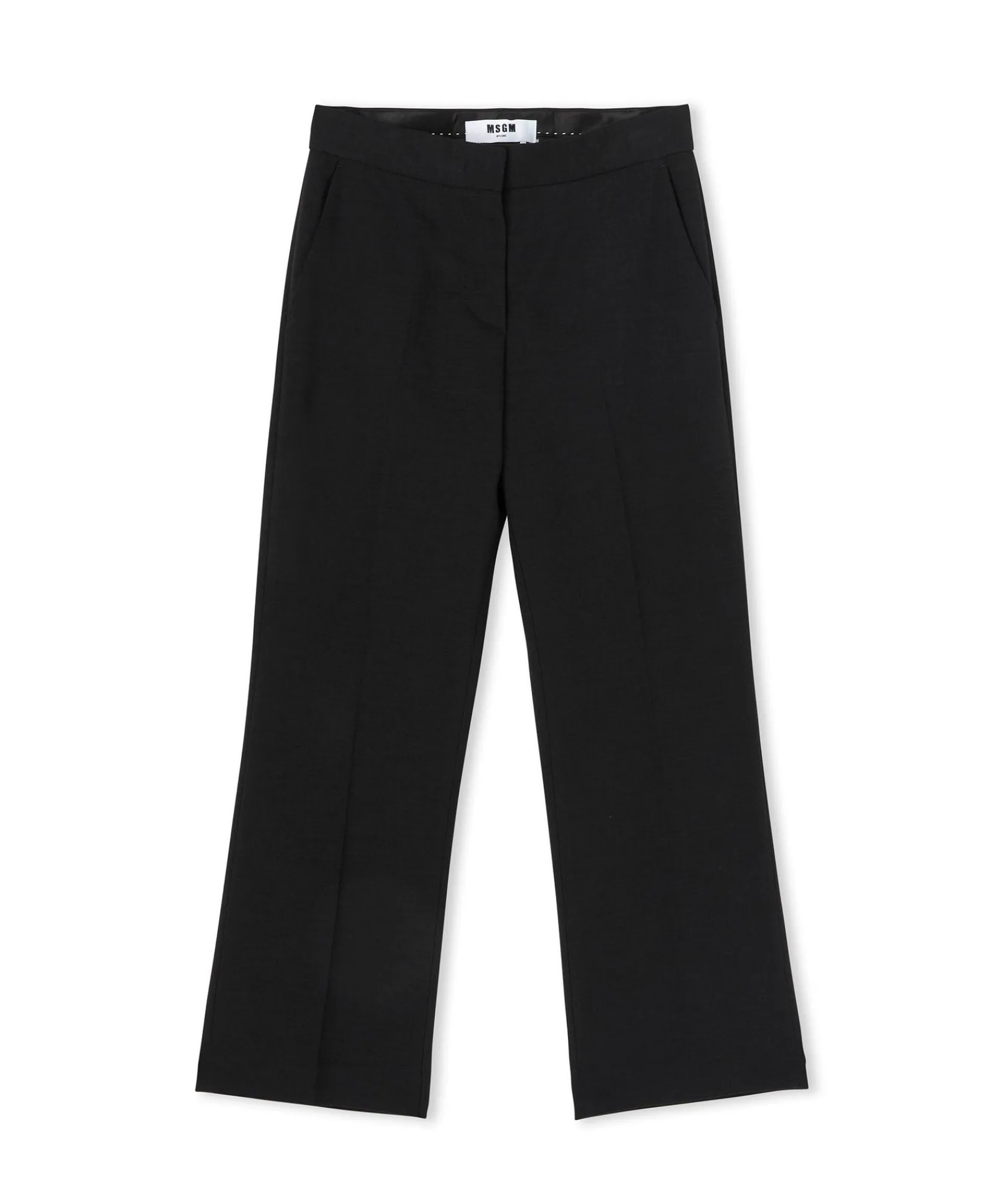 Pantaloni A Gamba Dritta In Viscosa Grezza Tinta Unita^MSGM Clearance