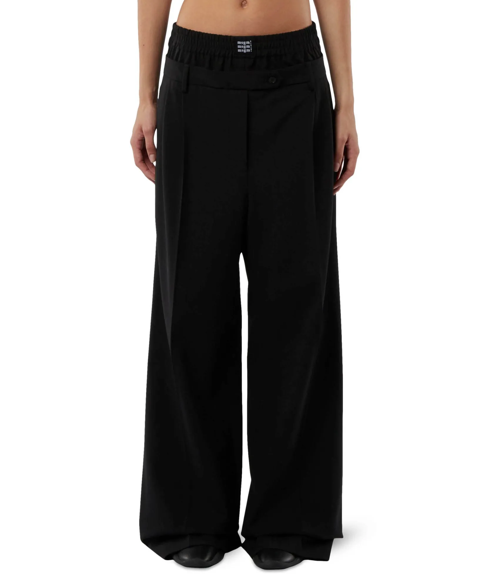 Pantaloni Sartoriale Con Boxer Incorporato In Lana Vergine^MSGM Hot