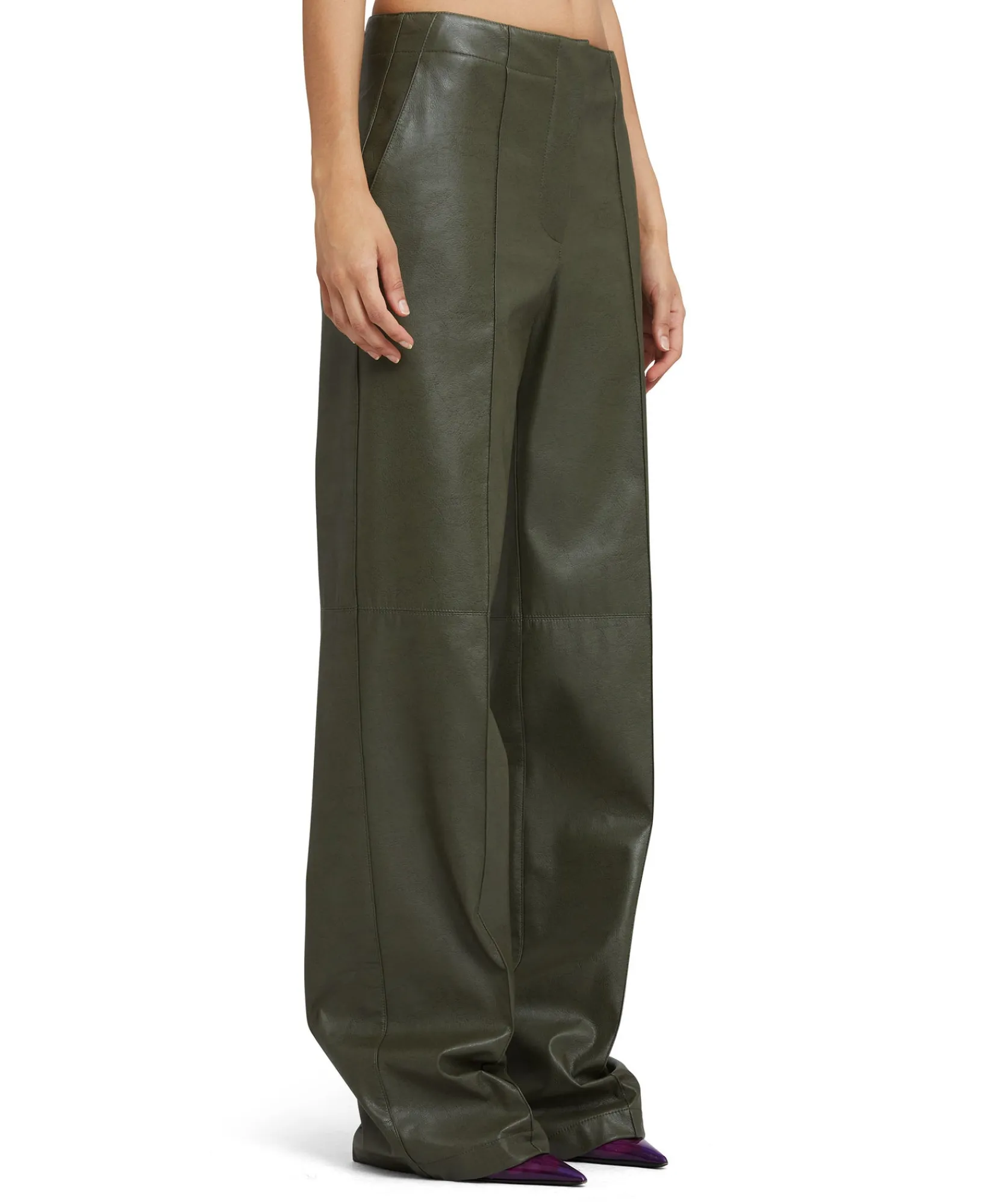 Pantaloni Tailoring A Gamba Dritta In Eco-Pelle^MSGM Best