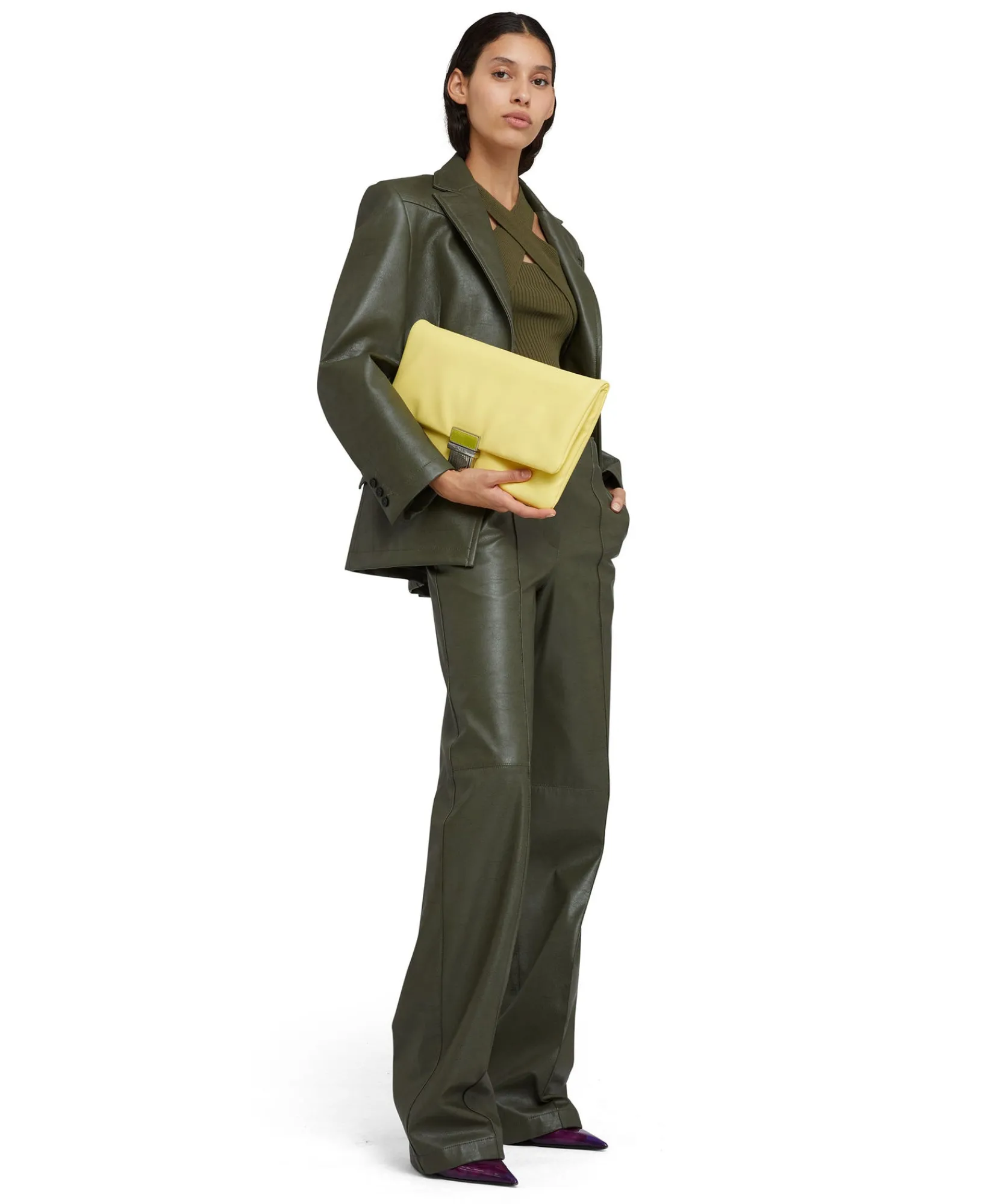 Pantaloni Tailoring A Gamba Dritta In Eco-Pelle^MSGM Best