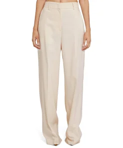 Pantaloni Tailoring A Gamba Dritta In Viscosa Grezza^MSGM Fashion