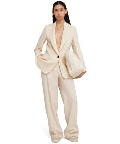 Pantaloni Tailoring A Gamba Dritta In Viscosa Grezza^MSGM Fashion