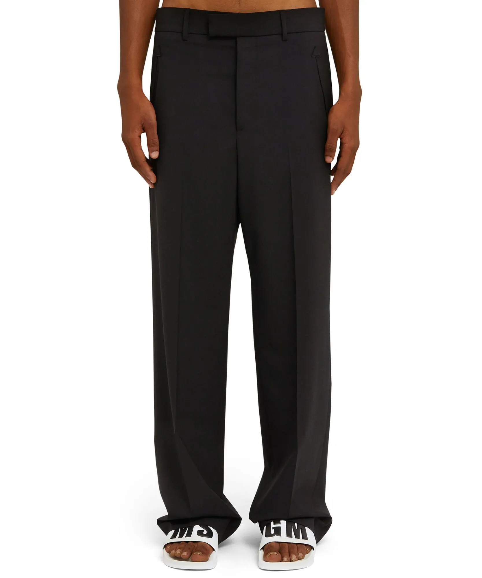 Pantaloni Tailoring A Gamba Dritta In Fresco Lana^MSGM Online