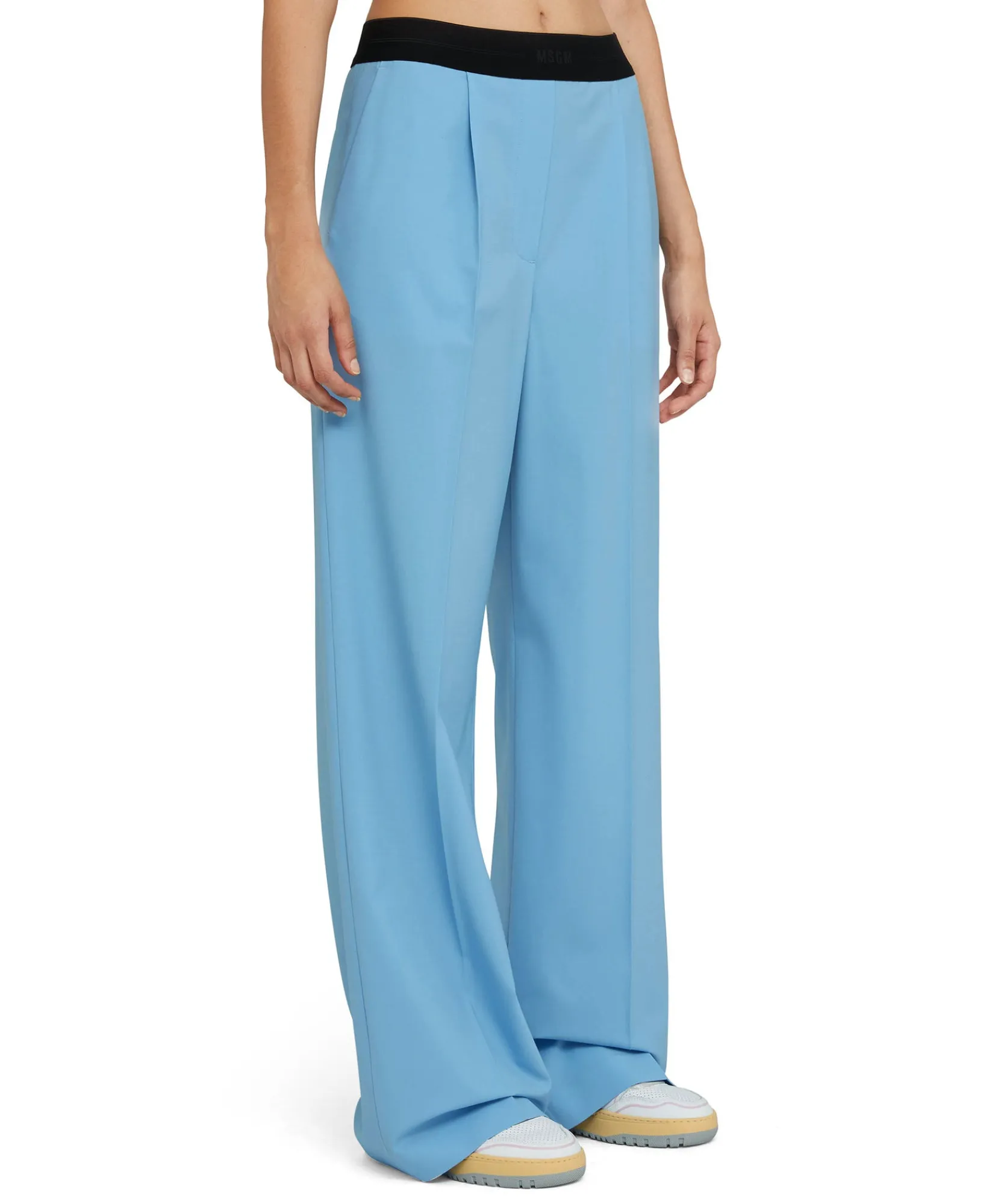 Pantaloni Tailoring A Gamba Dritta In Fresco Lana^MSGM New