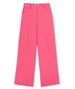 Pantaloni Tailoring A Gamba Dritta In Viscosa Grezza^MSGM Clearance