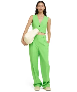 Pantaloni Tailoring A Gamba Dritta In Fresco Lana^MSGM New