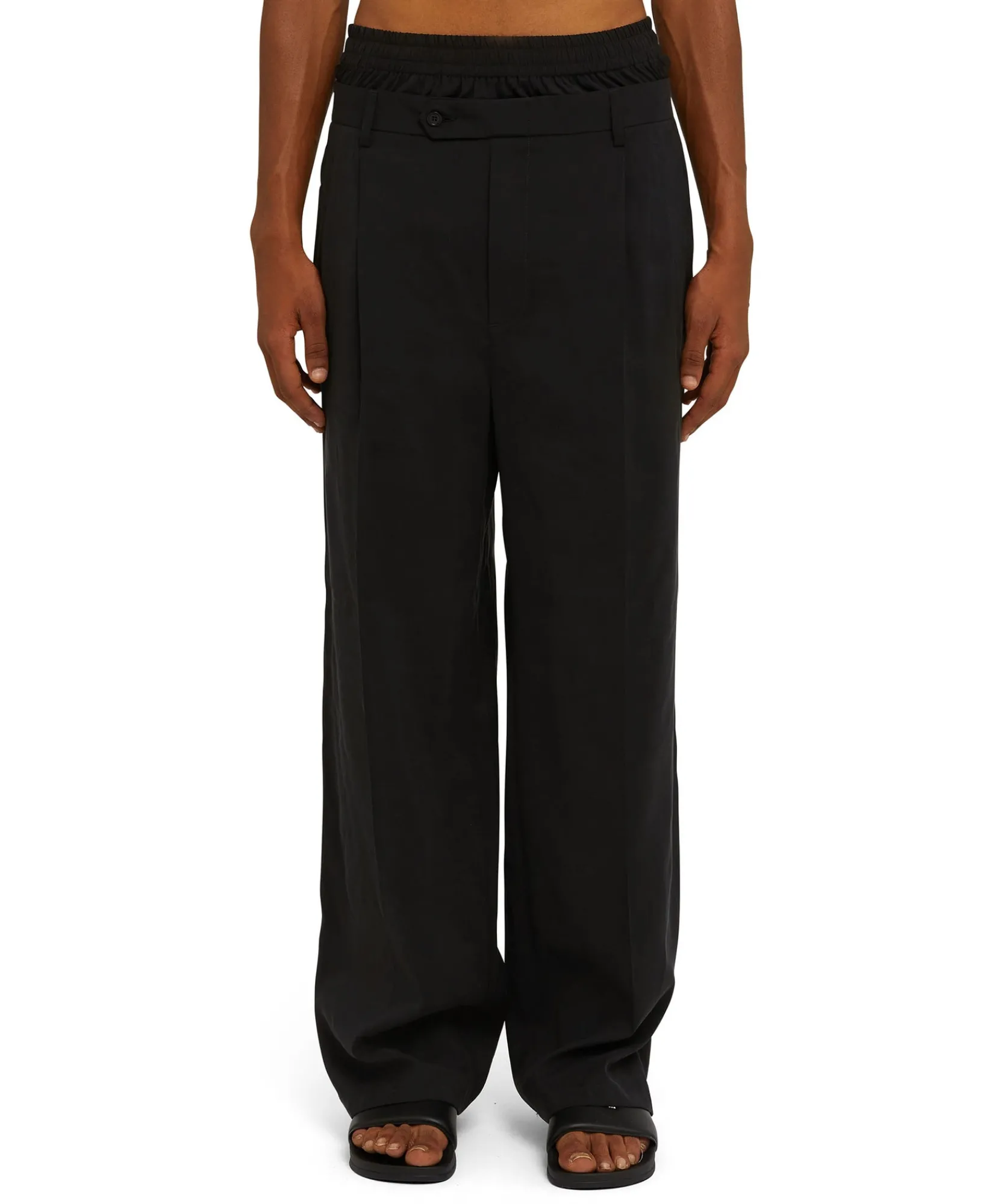 Pantaloni Tailoring Con Boxer Incorporato In Fresco Lana^MSGM Cheap