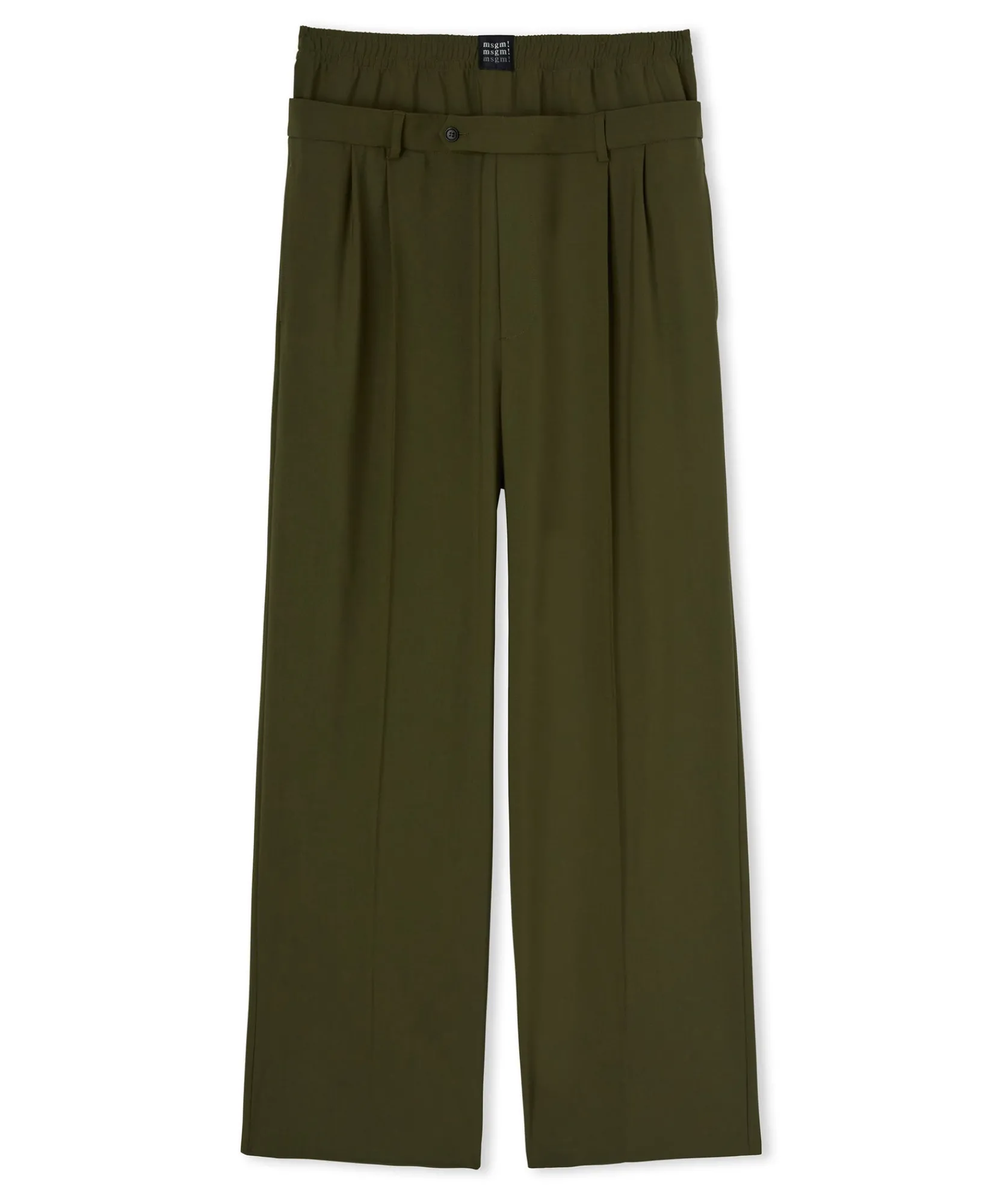 Pantaloni Tailoring Con Boxer Incorporato In Fresco Lana^MSGM Discount