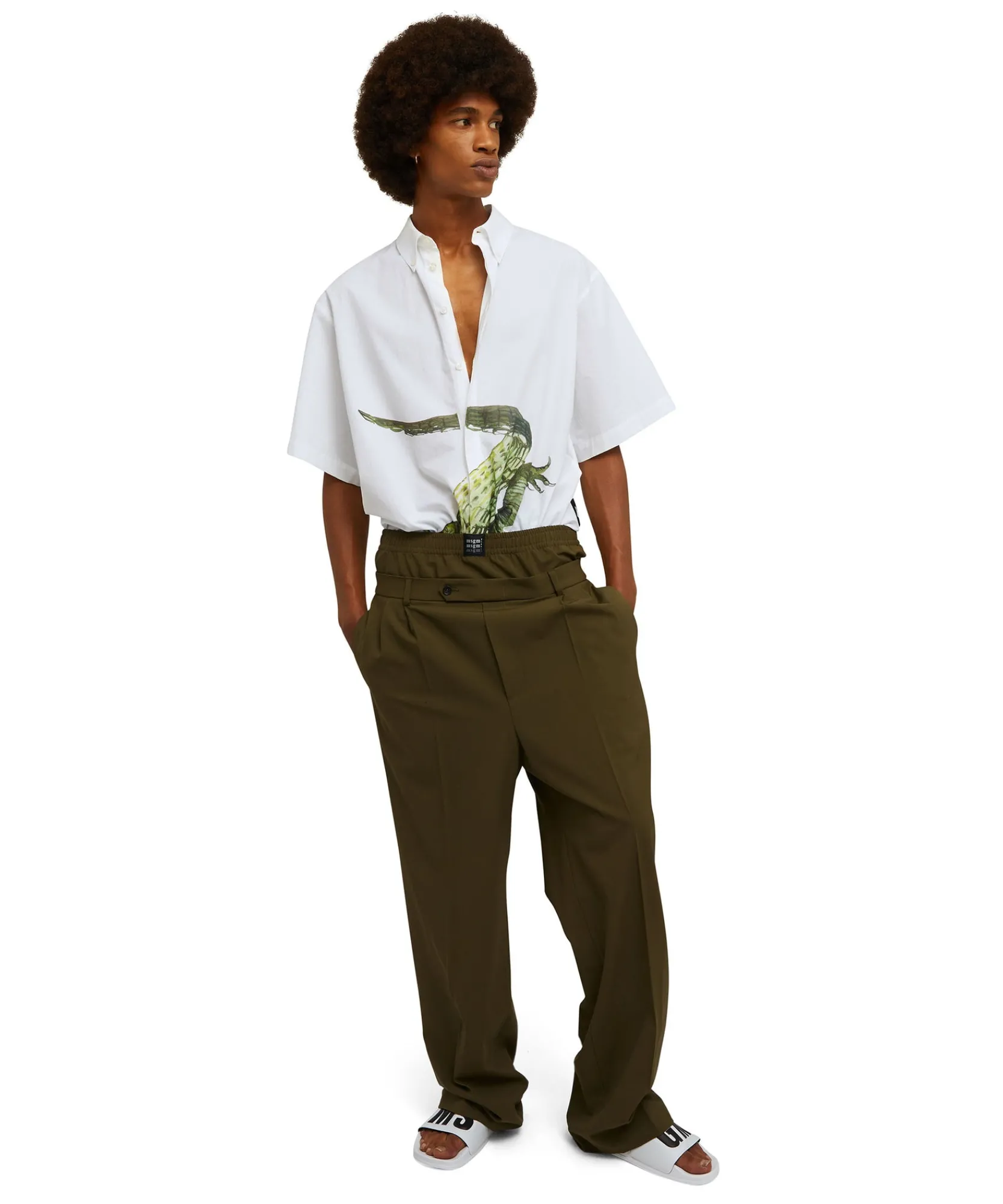 Pantaloni Tailoring Con Boxer Incorporato In Fresco Lana^MSGM Cheap