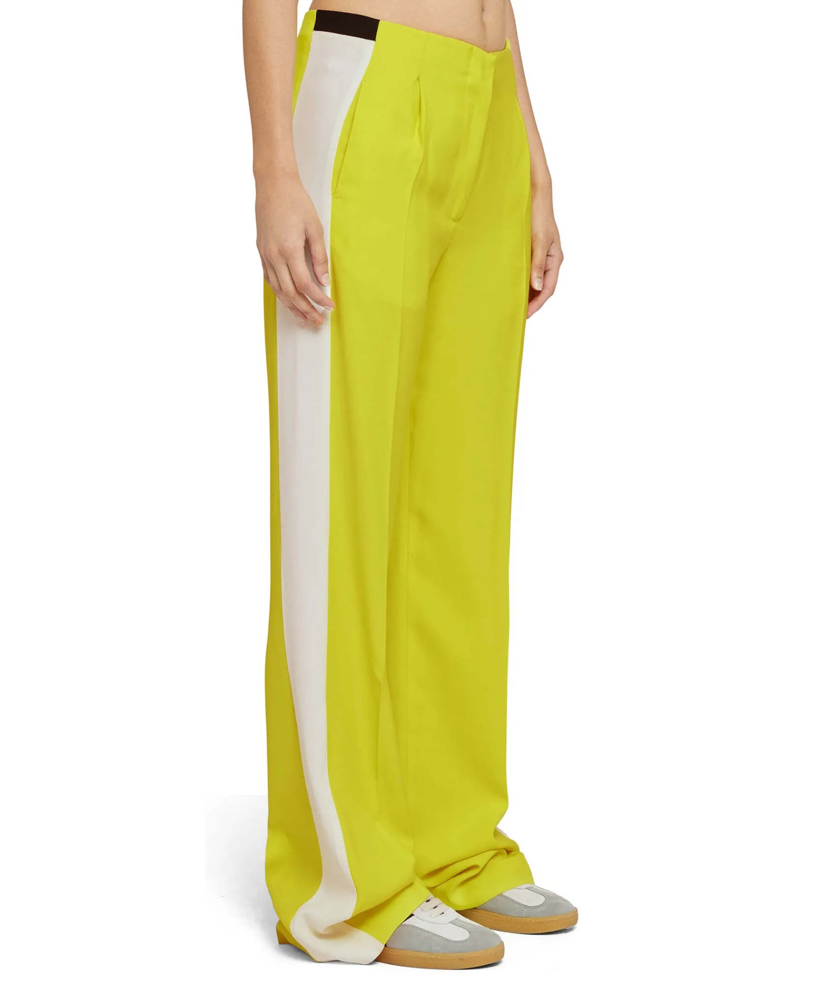 Pantaloni Tailoring Full Length In Viscosa Con Banda Laterale A Contrasto^MSGM Hot